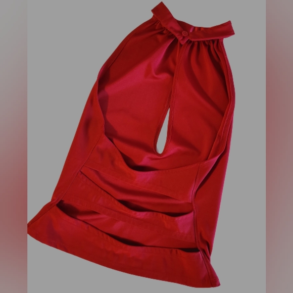 Red Halter With Back Cut-Outs - Picture 4 of 5